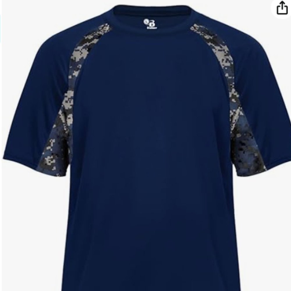 Badger Sport Digi-Camo short sleeve side panel athletic performance wicking top